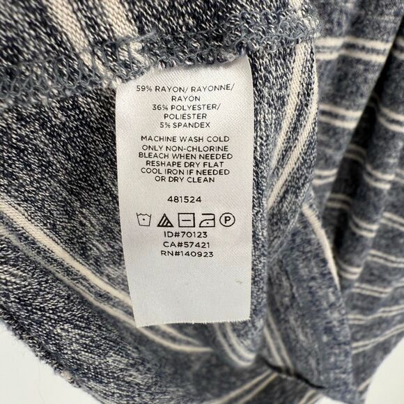 Lou & Grey Striped Hoodie Tunic Top Blue White Soft Knit Women XL Relaxed Fit - Picture 5 of 5